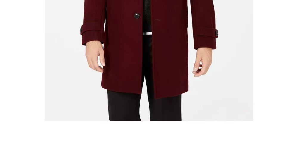 INC International Concepts Men's Todd Slim Fit Topcoat Red Size Medium
