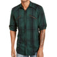 INC International Concepts Men's Plaid Utility Shirt Green Size Large