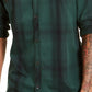 INC International Concepts Men's Plaid Utility Shirt Green Size Large