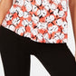 Alfani Women's Printed Round Hem T Shirt Red Size PM