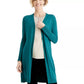 JM Collection Women's Lace-Up-Sleeve Cardigan Dark Green Size Large