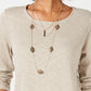 Style & Co Women's Waffle Knit Top Beige Size Small