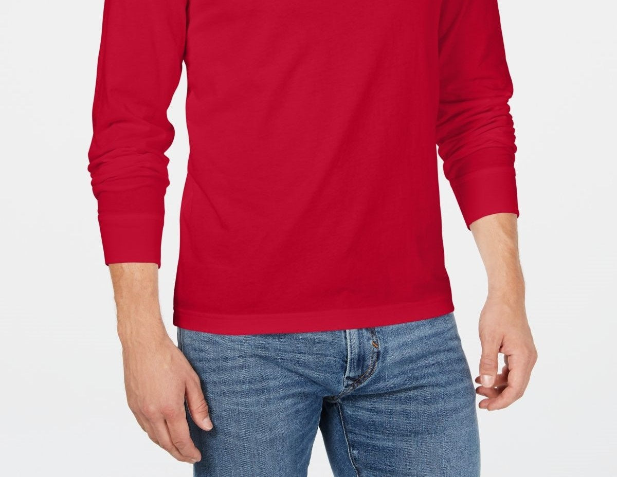 Club Room Men's Doubler Crewneck T-Shirt Red Size X-Large