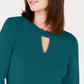 Charter Club Women's Bell-Sleeve Keyhole Top Dark Green Size Medium