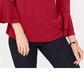 Charter Club Women's Bell-Sleeve Keyhole Top Red Size Small