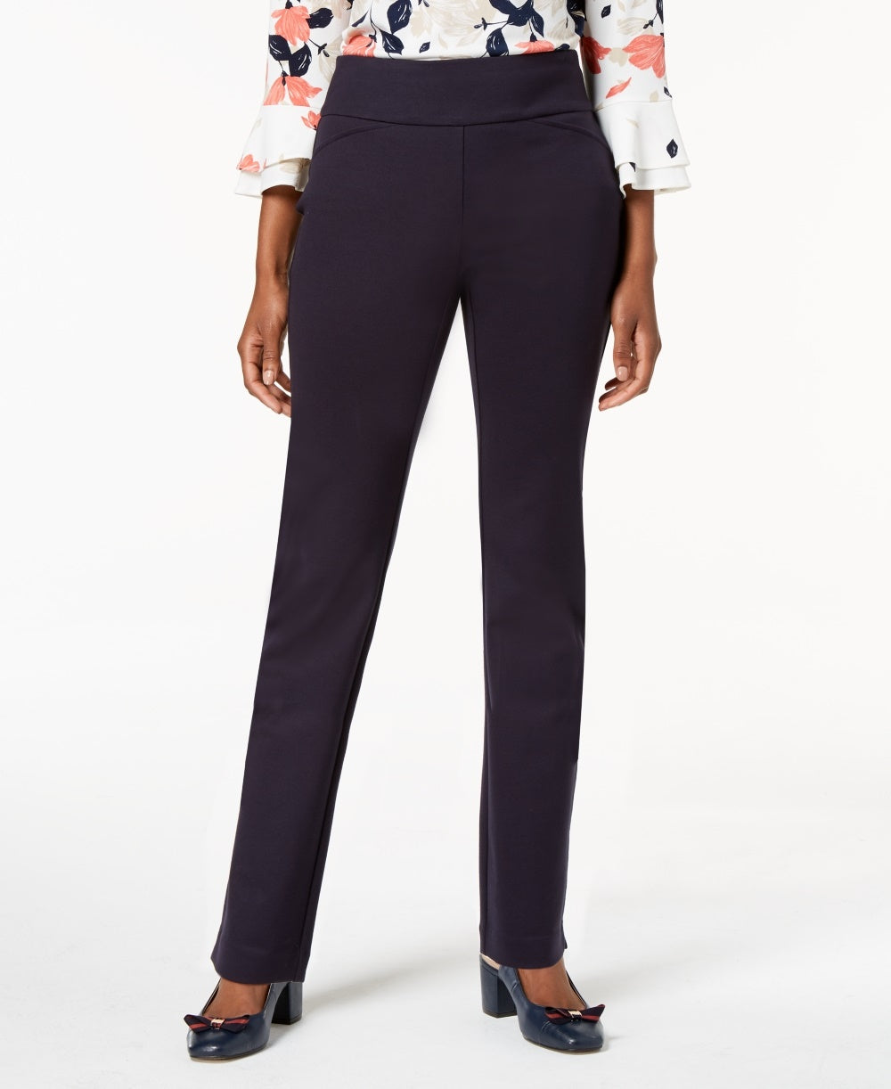 Charter Club Women's Pull-On Ponte-Knit Pants Bright Blue Size 10 Petite