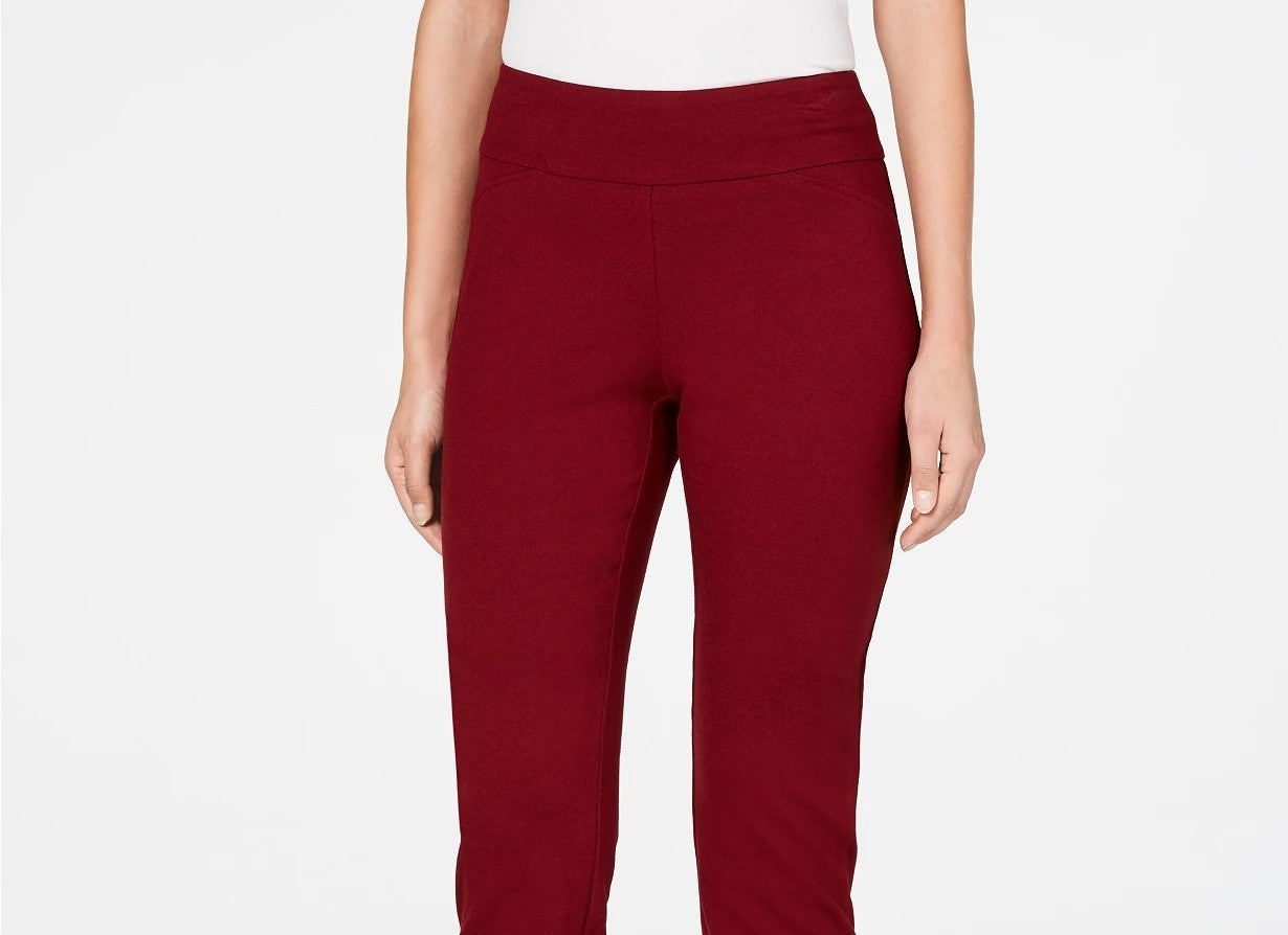 Charter Club Women's Petite Pull-On Ponte-Knit Pants Red Size 16 P