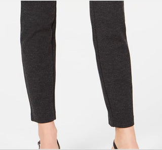 Alfani Women's Wide Waistband Exposed Elastic Skinny Pants Black Size 10 Petite