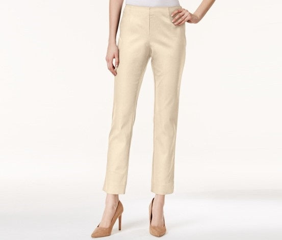 Charter Club Women's Slim Fit Ankle Pants Beige Size 6