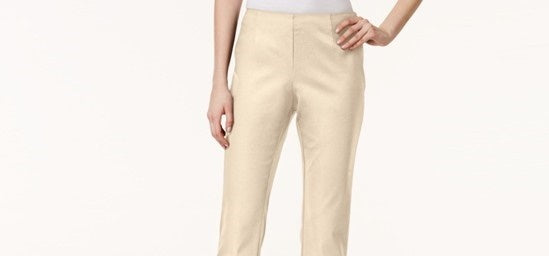 Charter Club Women's Slim Fit Ankle Pants Beige Size 6