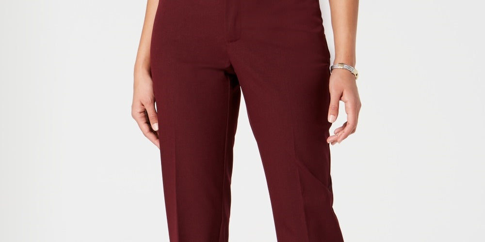 Charter Club Women's Slim Leg Ankle Pants Wine Size 2 Petite