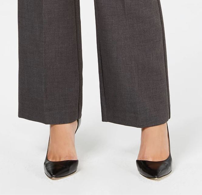 Charter Club Women's Belted Tummy Control Trousers Grey Size 4