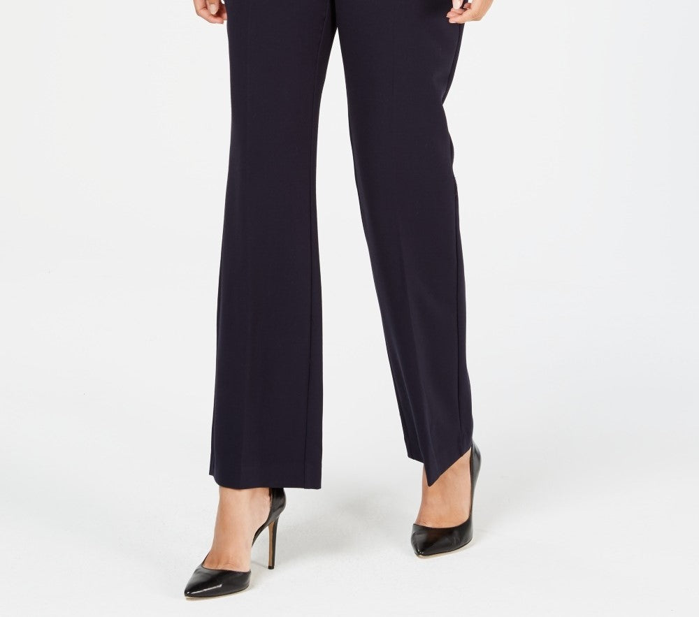 Charter Club Woemn's Petite Belted Slim It Up Trousers Bright Blue Size 10 P