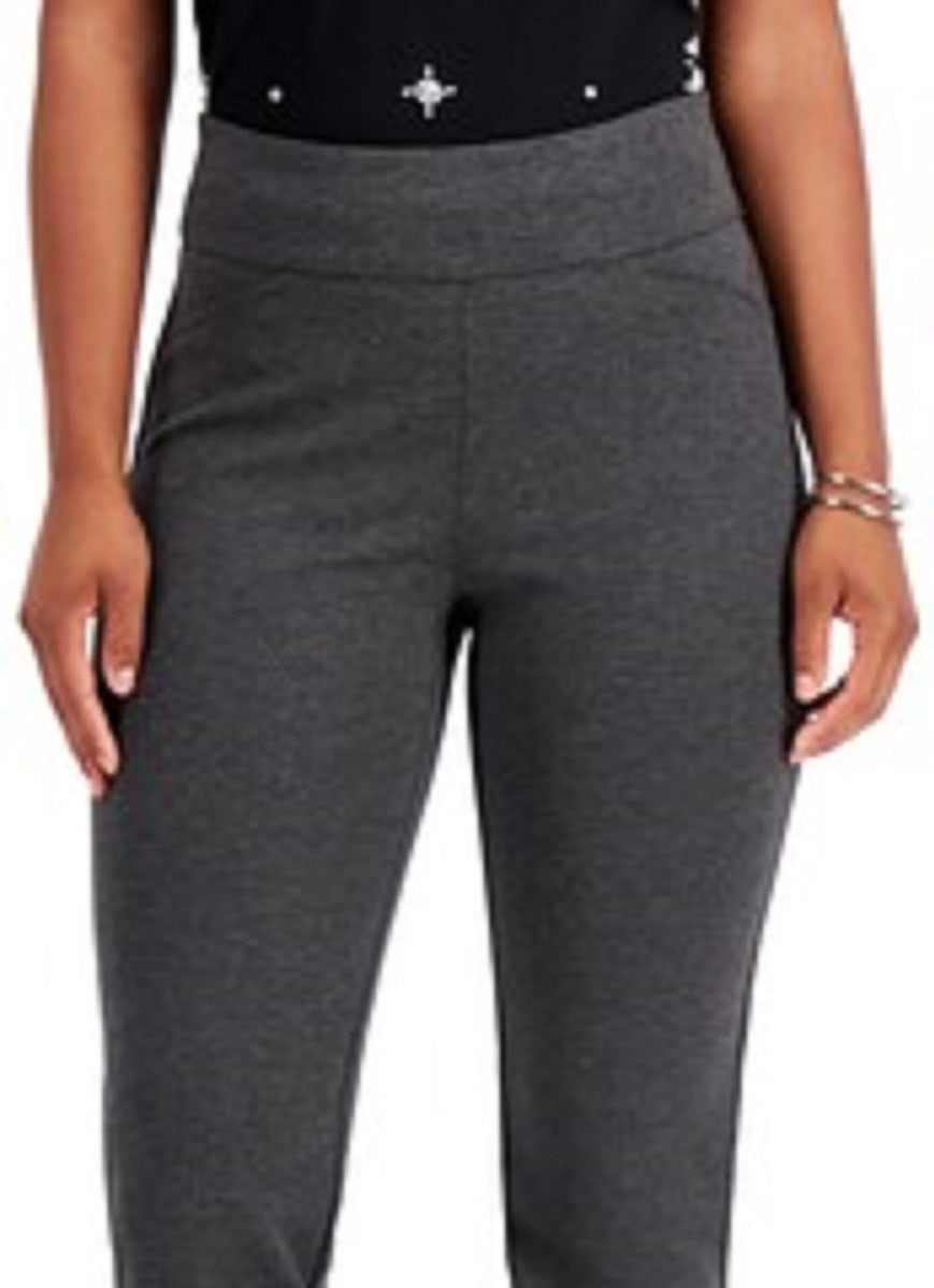 Charter Club Women's Petite Pull-On Ponte-Knit Pants Dark Gray Size 8 P