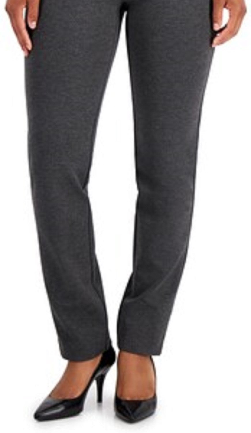 Charter Club Women's Petite Pull-On Ponte-Knit Pants Dark Gray Size 8 P