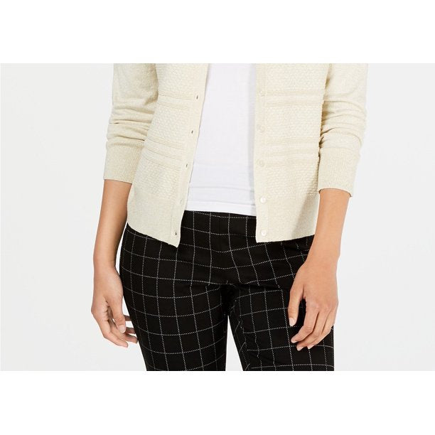 Charter Club Women's Textured Cardigan White Size Medium