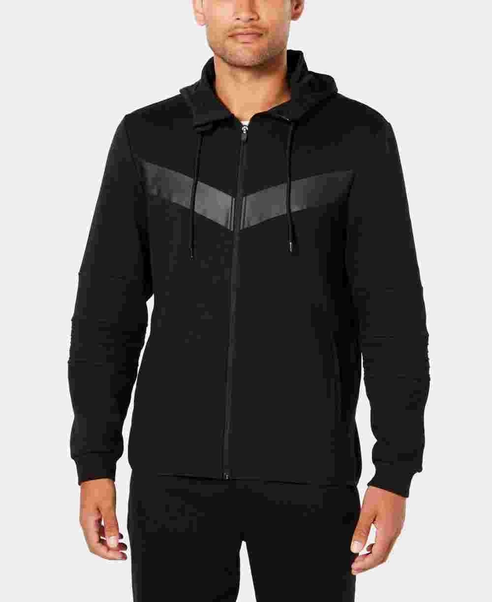 Id Ideology Men's Chevron Zip Hoodie Black Size Small