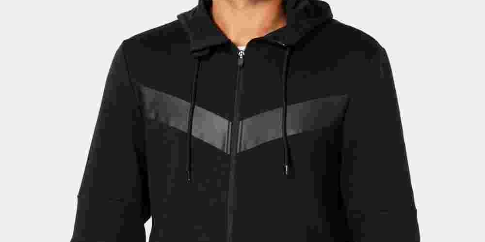 Id Ideology Men's Chevron Zip Hoodie Black Size Small