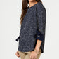 Charter Club Women's 3/4 Sleeve Bow Trim Top Blue Size Large