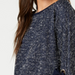 Charter Club Women's 3/4 Sleeve Bow Trim Top Blue Size Large