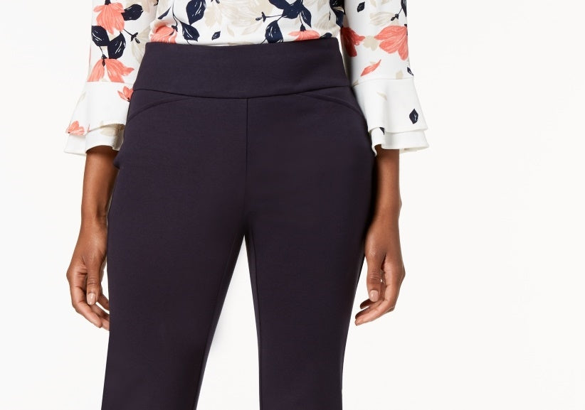 Charter Club Women's Cambridge Pull On Ponte Pants Blue Size 4