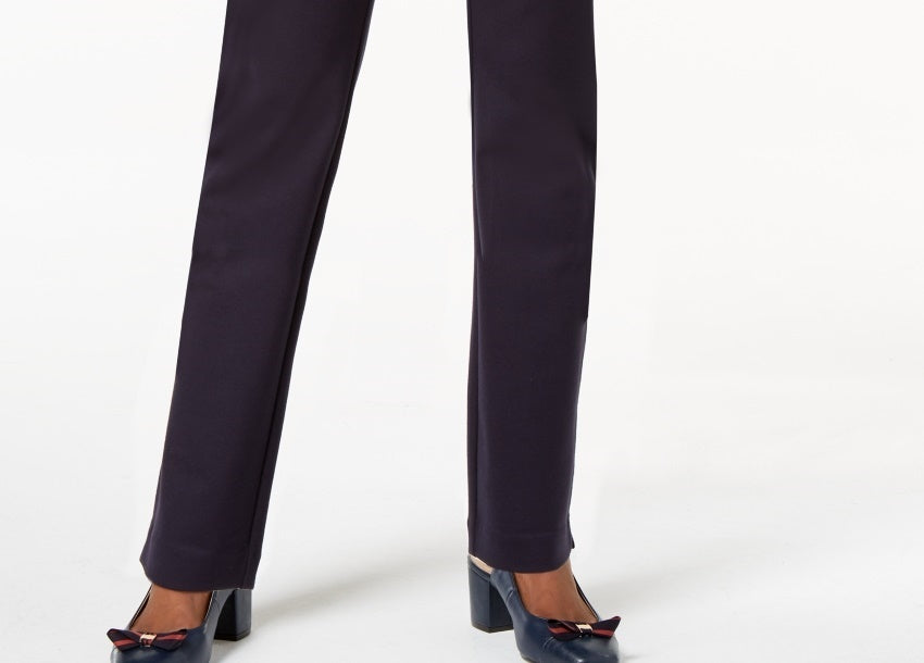 Charter Club Women's Cambridge Pull On Ponte Pants Blue Size 4
