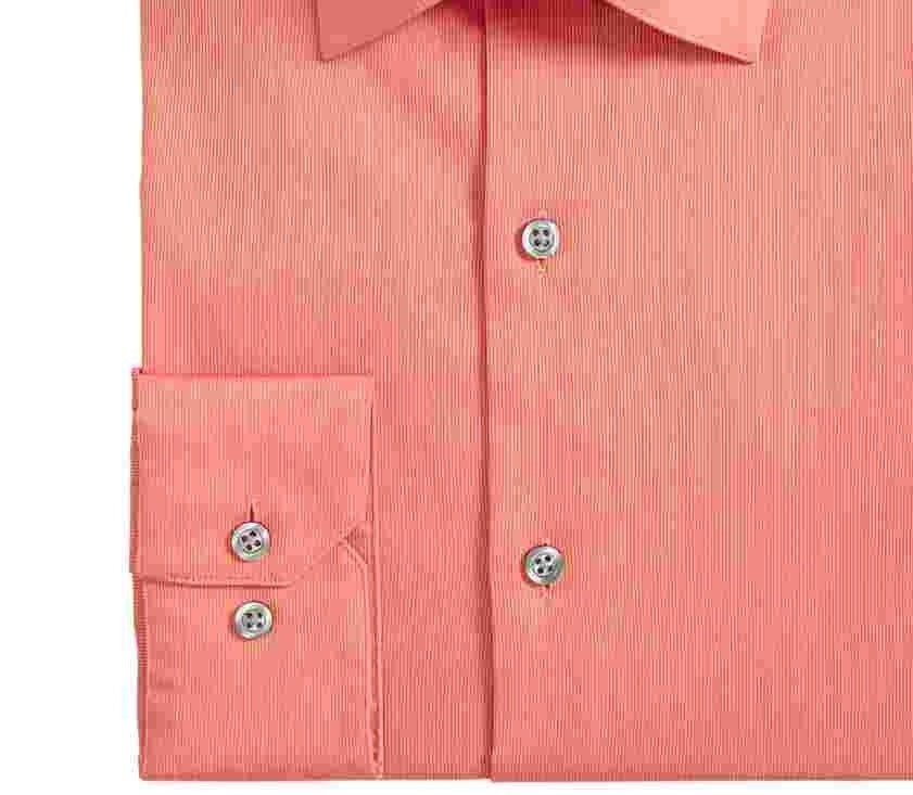 AlfaTech by Alfani Men's Bedford Cord Classic/Regular Fit Dress Shirt Orange Size 16x32-33