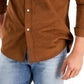Club Room Men's Corduroy Button Up Shirt Brown Size Small