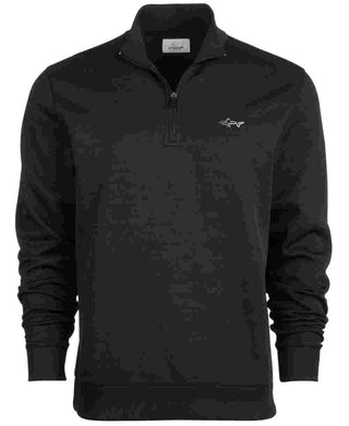 Greg Norman Men's Herringbone 1/4 Zip Up 1/4 Zip Pullover Black Size Medium