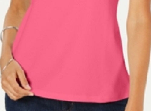 Karen Scott Women's Short Sleeve Scoop Neck Top Pink Size Medium