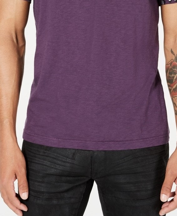 INC International Concepts  Men's Foil Leopard  T-Shirt  Purple Size Small