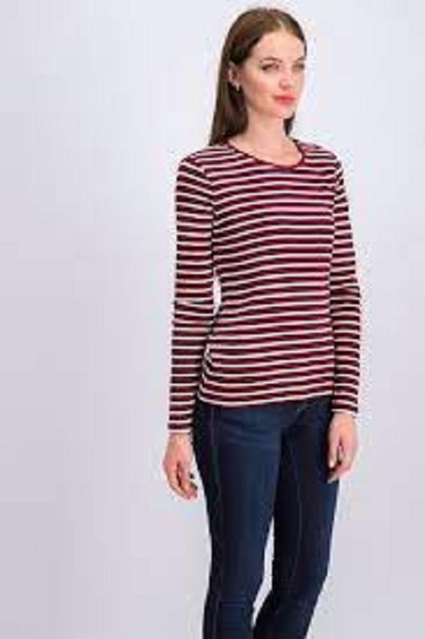 Charter Club Women's Metallic Stripe Top Red Size XX-Large