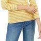 Charter Club Women's Metallic Stripe Top Yellow Size Large