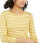 Charter Club Women's Metallic Stripe Top Gold Size Medium