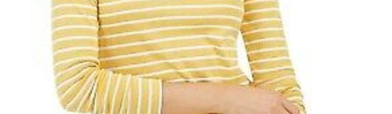 Charter Club Women's Metallic Stripe Top Gold Size Medium