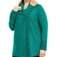 JM Collection Women's Plus Size Lace-Up Cowlneck Sweater Green Size 2X