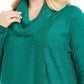 JM Collection Women's Plus Size Lace-Up Cowlneck Sweater Green Size 2X