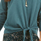 Style & Co Women's Tie Front Sweater Green Size Large