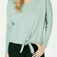 Style & Co Women's Tie-Front Sweater Green Size XX-Large