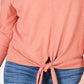 Style & Co Women's Tie Front Sweater Orange Size XX-Large
