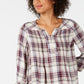 Style & Co Women's Pleated Top Purple Size Petite Small