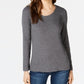 Maison Jules Women's Scoop-Neck Top Gray Size Medium