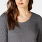 Maison Jules Women's Scoop-Neck Top Gray Size Medium