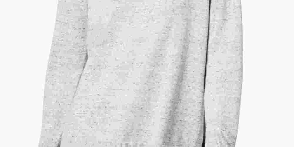 Maison Jules Women's Cotton Crew Neck Sweater Grey Size X-Small