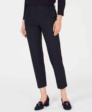 Charter Club Women's Plaid Ankle Length Pants Blue Size 10 Petite