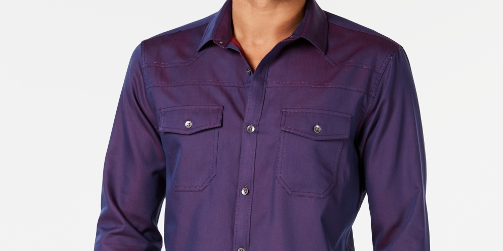 INC International Concepts Men's Pax Shirt  Purple Size XX-Large