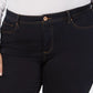 INC International Concepts Women's Plus Tummy Control Beyond Stretch Skinny Jeans Black Size 14W