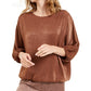 Alfani Women's Satin Dolman-Sleeve Bubble Top Brown Size X-Large