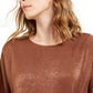 Alfani Women's Satin Dolman-Sleeve Bubble Top Brown Size X-Large