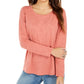 Style & Co Women's Long Sleeve Crewneck Top Orange Size XX-Large